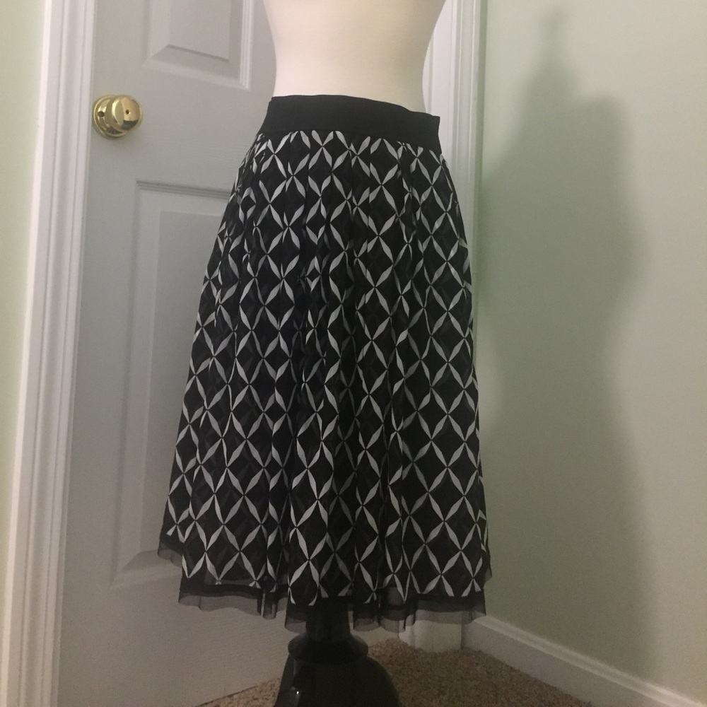 Long black and white skirt